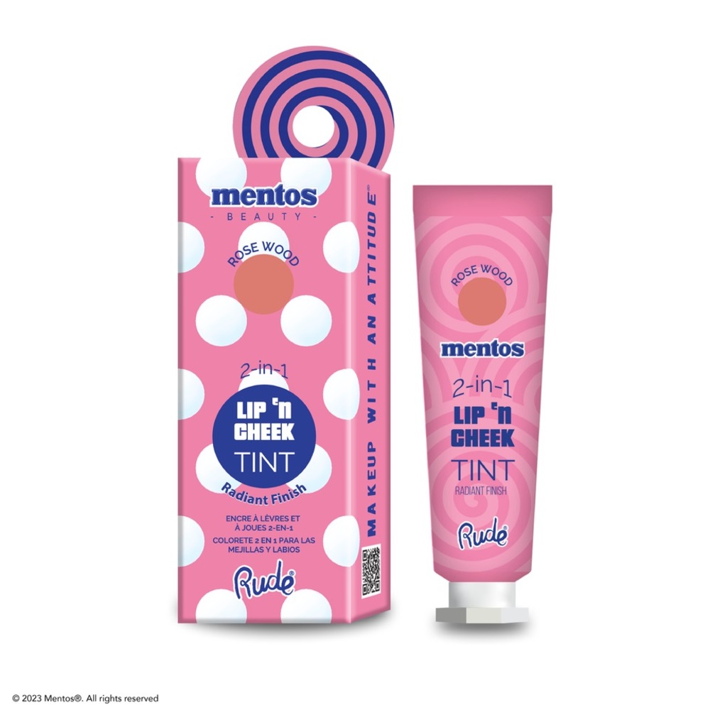 Mentos 2-in-1 Lip'n Cheek Tint - Taste Beauty- Rose Wood Radiant Finish